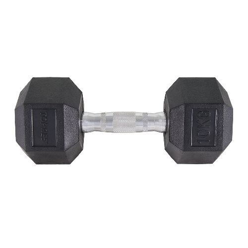 Гантель металлическая TORRES в резиновой оболочке, Вес 10 кг