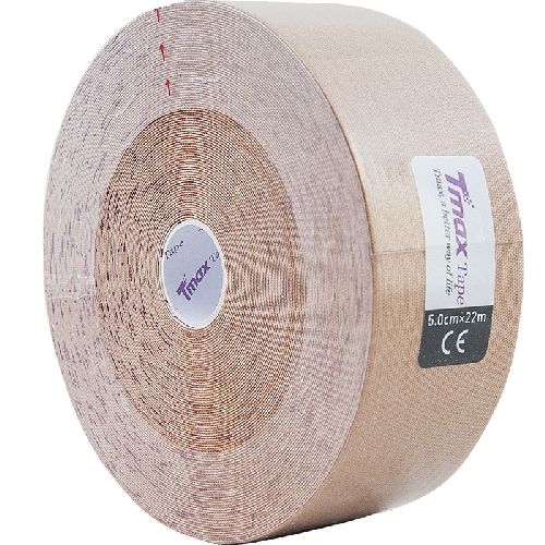 Тейп кинезиологический TMAX Extra Sticky, размер 5 см x 22 м, Цвет Телесный