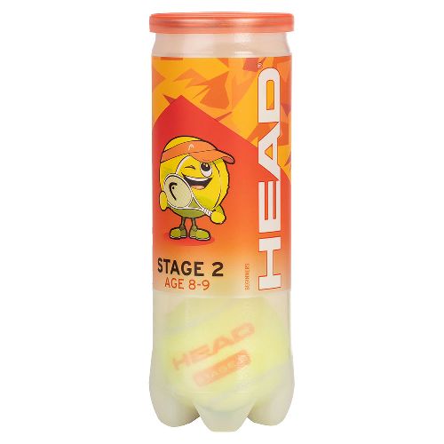 Мячи для большого тенниса HEAD Stage 2 Orange, детские, 8-10 лет, упаковка 3 мяча