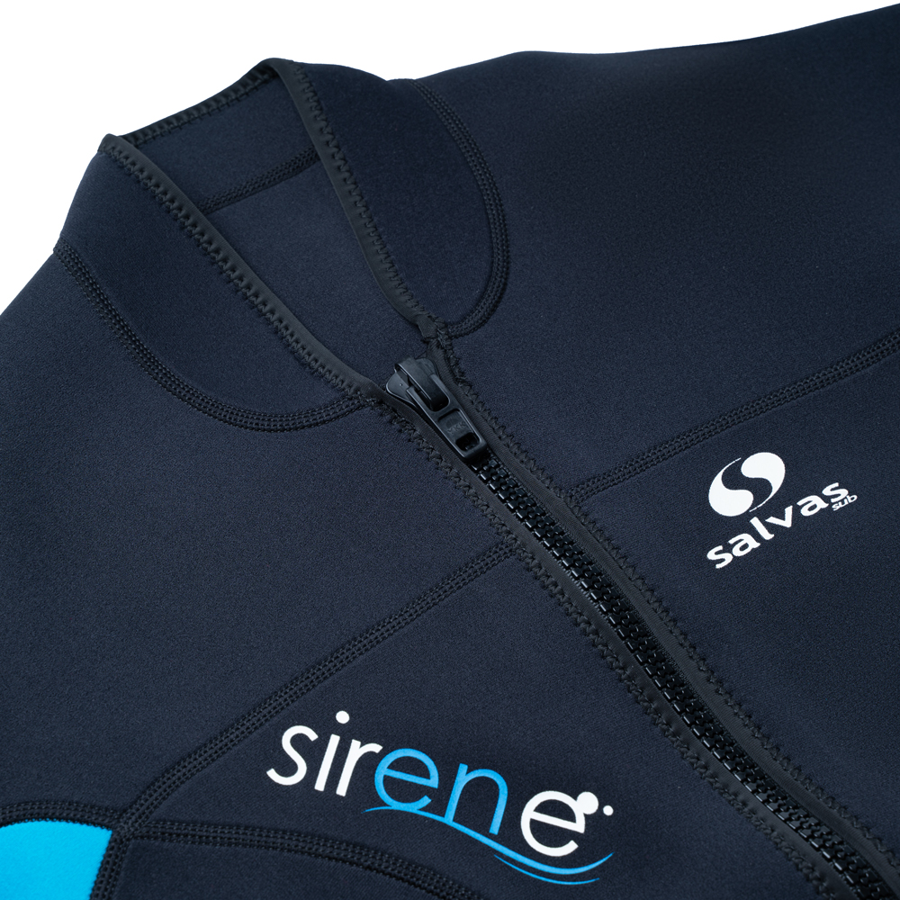 Гидрокостюм для плавания женский SALVAS Shorty Sirene Lady, с короткими рукавами и шортами, чёрно-голубой, Размер m