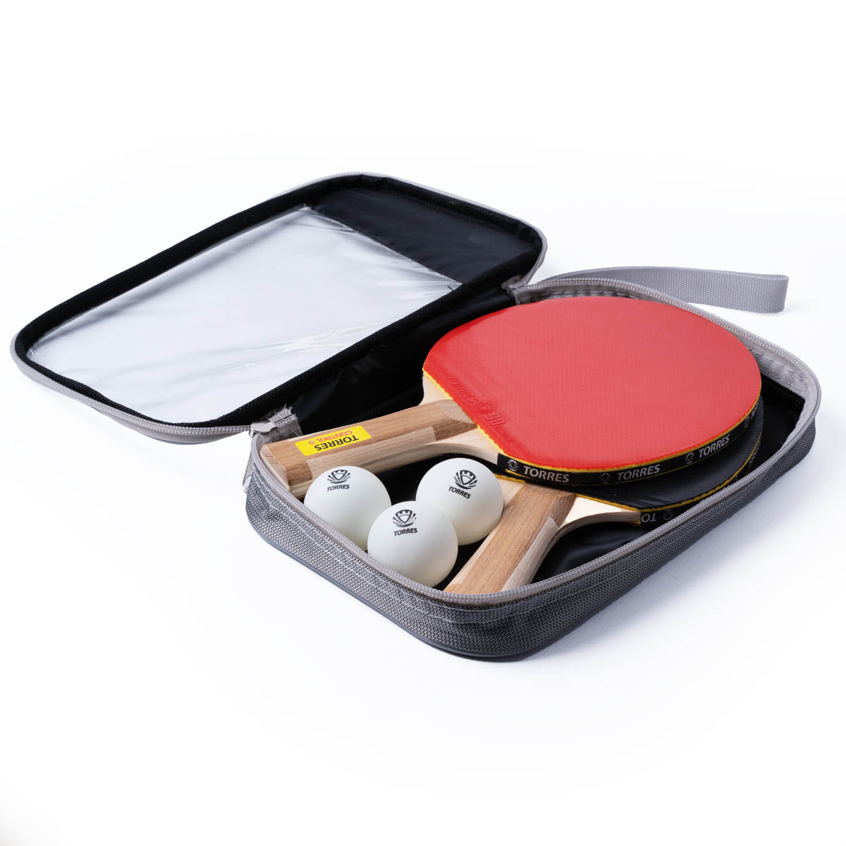 Набор для настольного тенниса TORRES Control 9, 2 ракетки и 3 мяча, сумка-чехол
