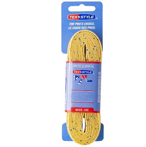 Шнурки для коньков Texstyle Double Blue Line Waxed, длина 274см, Размер 274см, Цвет Желтый