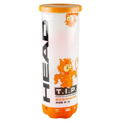 Мячи для большого тенниса HEAD T.I.P Orange, детские, 8-10 лет, упаковка 3 мяча, Цвет Желто-оранжевый