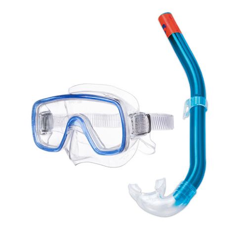 Набор для плавания SALVAS Kalua Set, размер взрослый, в сетчатой сумке, Цвет Синий