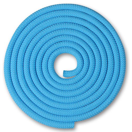 Скакалка гимнастическая INDIGO, длина 2,5м, Цвет Голубой