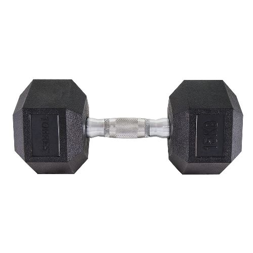 Гантель металлическая TORRES в резиновой оболочке, Вес 15 кг