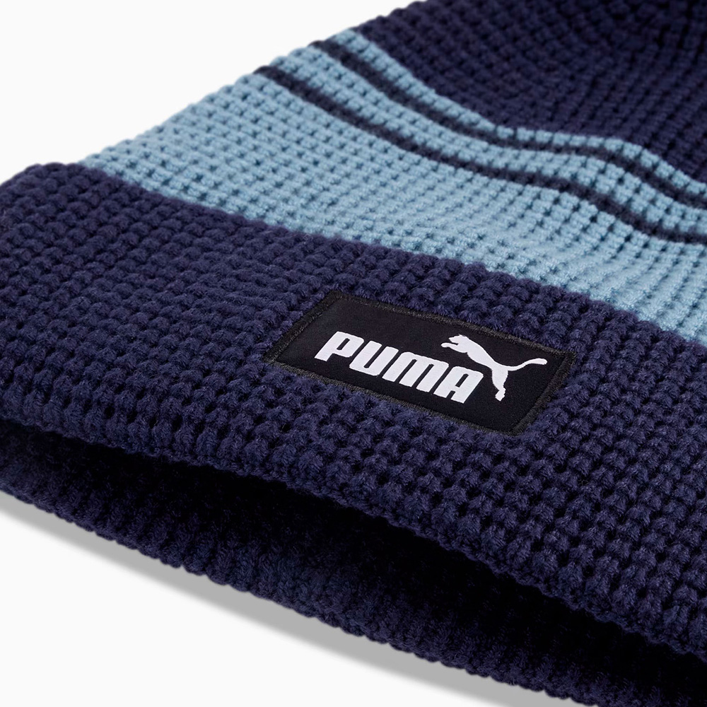 Шапка PUMA Ess Mid Crown Pom Beanie, 02655001, Цвет Темно-синий/Голубой