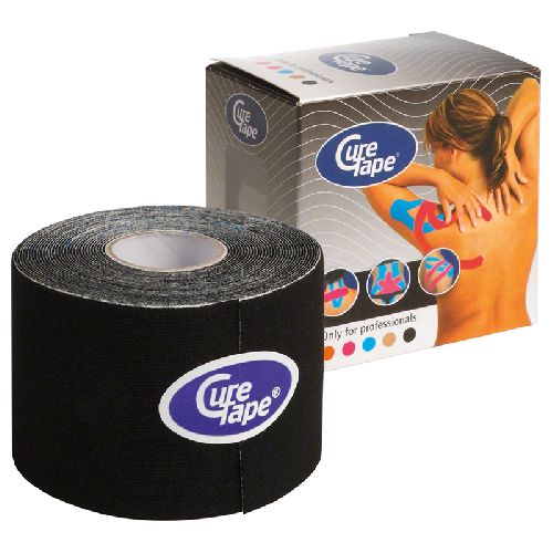 Тейп кинезиологический CURETAPE, размер 5 см x 5 м, Цвет Черный
