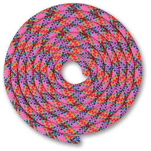 Скакалка гимнастическая INDIGO, длина 3м, Цвет Фиолетово-розовый