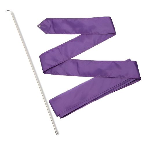 Лента гимнастическая с палочкой 56см, Цвет Фиолетовый