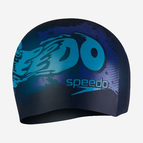 Шапочка для плавания SPEEDO Boom Silicone Cap Jr, детская, Цвет Синий