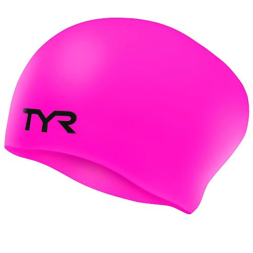 Шапочка для плавания подростковая TYR Long Hair Wrinkle-Free Silicone Cap Jr, Цвет Розовый