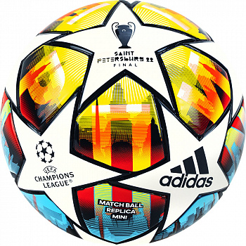 Mяч футбольный СУВЕНИРНЫЙ ADIDAS UCL Mini St.P H57812, диаметр 15 см, размер 1